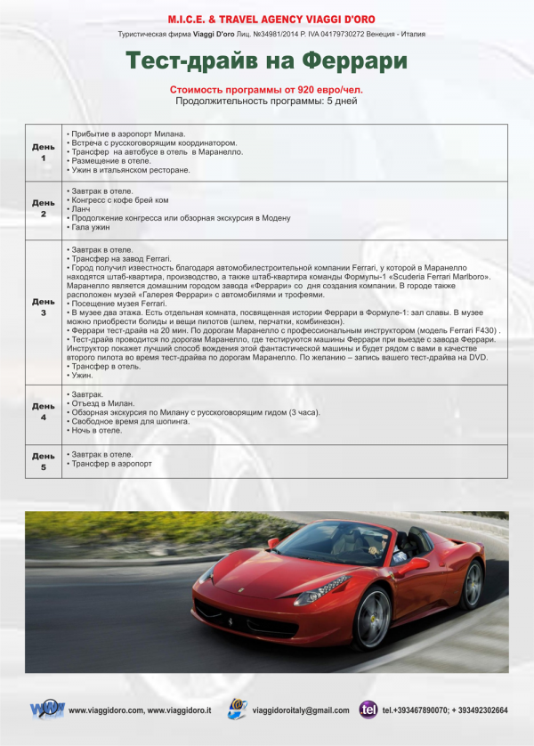 Тест-драйв на Феррари